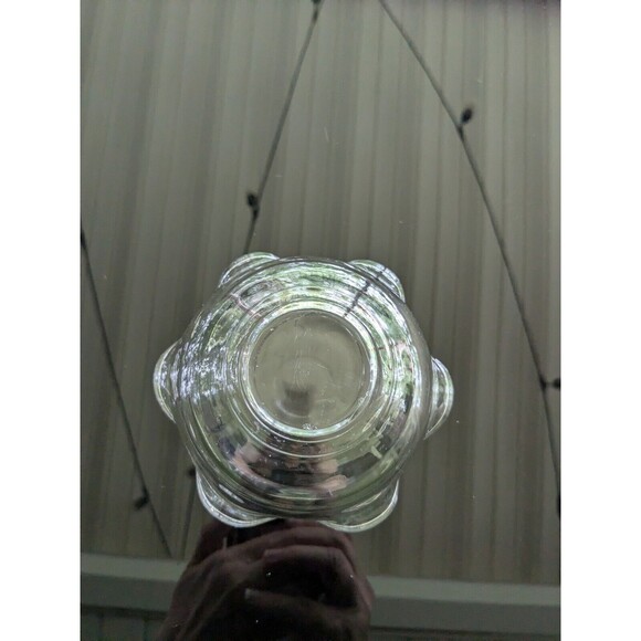 Vintage Clear Glass Dip/Dessert Bowl Yellow Tint Scalloped Edges MCM 5.25 inch - Picture 9 of 12